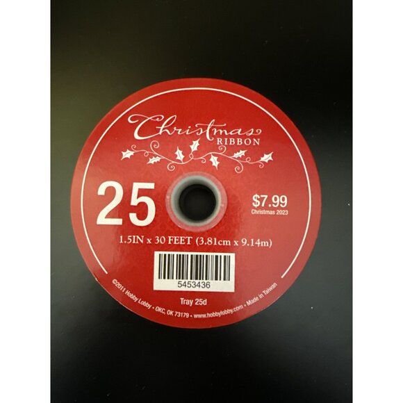 Red & White Wired Edge Polka Dot Ribbon 1.5" X 30 Ft Christmas Craft Decor - Picture 4 of 5